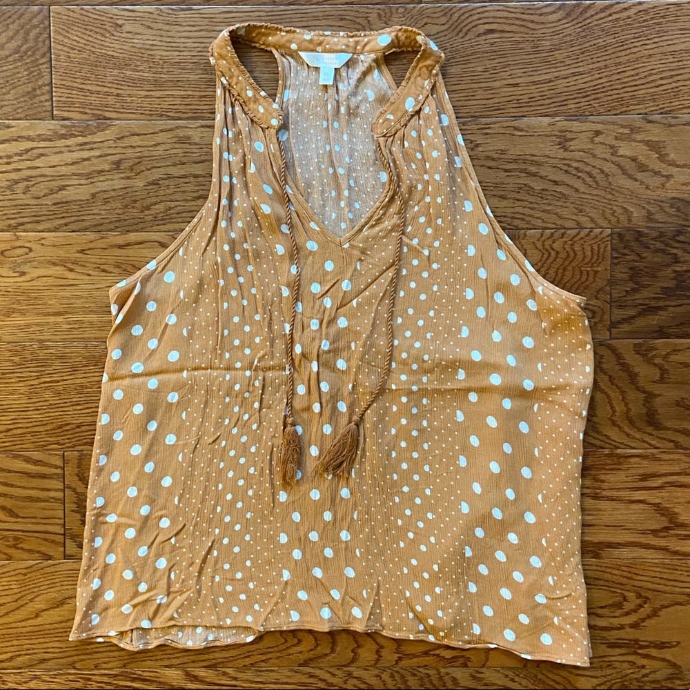 Orange Tank with White Polka Dots
